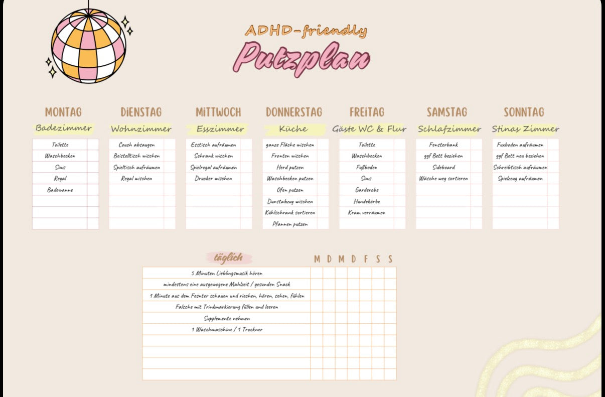ADHD-friendly Putzplan