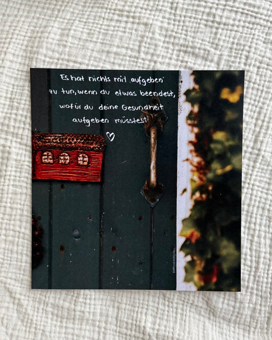 XXL-Karte *Aufgeben*